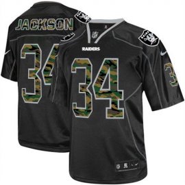 Nike Las Vegas Raiders #34 Bo Jackson Black Mens Stitched NFL Elite Camo Fashion Jersey