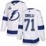 Adidas Tampa Bay Lightning #71 Anthony Cirelli White Road Authentic 2020 Stanley Cup Champions Stitched NHL Jersey