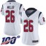 Nike Houston Texans #26 Lamar Miller White Womens Stitched NFL 100th Season Vapor Limited Jersey