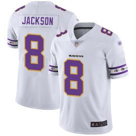 Nike Baltimore Ravens #8 Lamar Jackson White Mens Stitched NFL Limited Team Logo Fashion Jersey