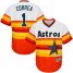 Houston Astros #1 Carlos Correa White/Orange Cooperstown Stitched Youth MLB Jersey