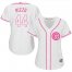 Chicago Cubs #44 Anthony Rizzo White/Pink Fashion Womens Stitched MLB Jersey