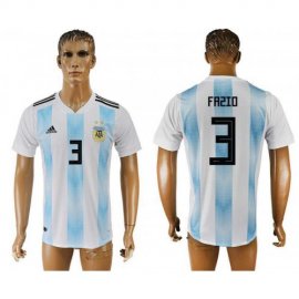 Argentina 3 FAZIO Home 2018 FIFA World Cup Thailand Soccer Jersey