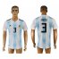 Argentina 3 FAZIO Home 2018 FIFA World Cup Thailand Soccer Jersey