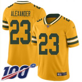 Nike Green Bay Packers #23 Jaire Alexander Gold Mens Stitched NFL Limited Inverted Legend 100th Season Jersey