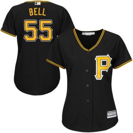 Pittsburgh Pirates #55 Josh Bell Black Alternate Womens Stitched MLB Jersey