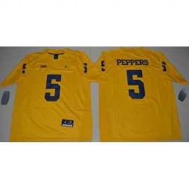 Michigan Wolverines #5 Jabrill Peppers Gold Jordan Brand Limited Stitched NCAA Jersey