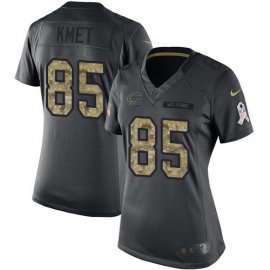 Nike Chicago Bears #85 Cole Kmet Black Womens Stitched NFL Limited 2016 Salute to Service Jersey