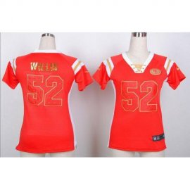 Nike San Francisco 49ers #52 Patrick Willis Red Womens Stitched NFL Elite Draft Him Shimmer Jersey
