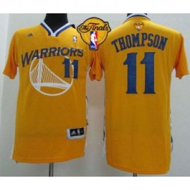 Warriors #11 Klay Thompson Gold Alternate The Finals Patch Stitched Revolution 30 NBA Jersey