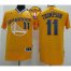 Warriors #11 Klay Thompson Gold Alternate The Finals Patch Stitched Revolution 30 NBA Jersey
