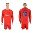 Barcelona #13 Cillessen Red Goalkeeper Long Sleeves Soccer Club Jersey