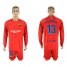 Barcelona #13 Cillessen Red Goalkeeper Long Sleeves Soccer Club Jersey