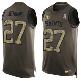 Nike New Orleans Saints #27 Malcolm Jenkins Green Mens Stitched NFL Limited Salute To Service Tank Top Jersey