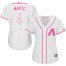 Arizona Diamondbacks #4 Ketel Marte White/Pink Fashion Womens Stitched MLB Jersey