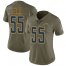 Nike Los Angeles Chargers #55 Junior Seau Olive Womens Stitched NFL Limited 2017 Salute to Service Jersey