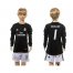 Real Madrid #1 Casillas Black Goalkeeper Long Sleeves Kid Soccer Club Jersey