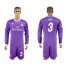 Real Madrid #3 Pepe Away Long Sleeves Soccer Club Jersey