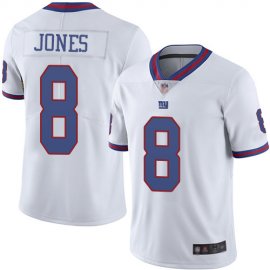 Nike New York Giants #8 Daniel Jones White Mens Stitched NFL Limited Rush Jersey