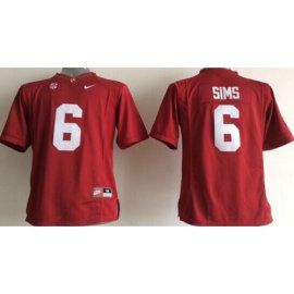 Youth Alabama Crimson Tide #6 Blake Sims Red Stitched NCAA Jersey