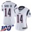 Nike New England Patriots #14 Mohamed Sanu Sr White Womens Stitched NFL 100th Season Vapor Limited Jersey