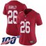 Nike New York Giants #26 Saquon Barkley Red Womens Stitched NFL Limited Inverted Legend 100th Season Jersey