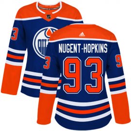Adidas Edmonton Oilers #93 Ryan Nugent-Hopkins Royal Alternate Authentic Womens Stitched NHL Jersey