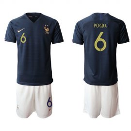 France #6 Pogba Home Soccer Country Jersey