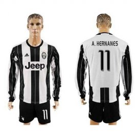 Juventus #11 A.Hernanes Home Long Sleeves Soccer Club Jersey