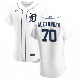 Detroit Tigers #70 Tyler Alexander Mens Nike White Home 2020 Authentic Player MLB Jersey