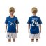 Italy #24 Florenzi Blue Home Kid Soccer Country Jersey
