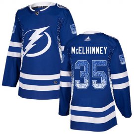 Adidas Tampa Bay Lightning #35 Curtis McElhinney Blue Home Authentic Drift Fashion Stitched NHL Jersey