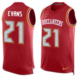 Nike Tampa Bay Buccaneers #21 Justin Evans Red Team Color Mens Stitched NFL Limited Tank Top Jersey