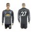Manchester United #27 Fellaini Black Long Sleeves Soccer Club Jersey