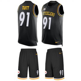 Nike Pittsburgh Steelers #91 Stephon Tuitt Black Team Color Mens Stitched NFL Limited Tank Top Suit Jersey
