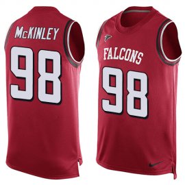 Nike Atlanta Falcons #98 Takkarist McKinley Red Team Color Mens Stitched NFL Limited Tank Top Jersey