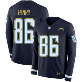 Nike Los Angeles Chargers #86 Hunter Henry Navy Blue Team Color Mens Stitched NFL Limited Therma Long Sleeve Jersey