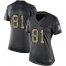 Nike Detroit Lions #81 Calvin Johnson Black Womens Stitched NFL Limited 2016 Salute to Service Jersey