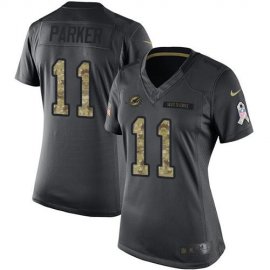 Nike Miami Dolphins #11 DeVante Parker Black Womens Stitched NFL Limited 2016 Salute to Service Jersey