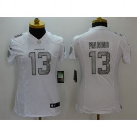 Nike Miami Dolphins #13 Dan Marino White Womens Stitched NFL Limited Platinum Jersey
