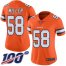 Nike Denver Broncos #58 Von Miller Orange Womens Stitched NFL Limited Rush 100th Season Jersey