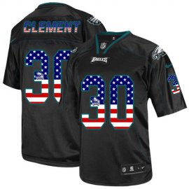 Nike Philadelphia Eagles #30 Corey Clement Black Mens Stitched NFL Elite USA Flag Fashion Jersey