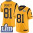 Nike Los Angeles Rams #81 Gerald Everett Gold Super Bowl LIII Bound Youth Stitched NFL Limited Rush Jersey