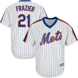 New York Mets #21 Todd Frazier White(Blue Strip) Alternate Cool Base Stitched Youth MLB Jersey