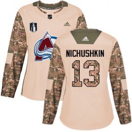 Adidas Colorado Avalanche #13 Valeri Nichushkin Camo Womens 2022 Stanley Cup Final Patch Authentic Veterans Day Stitched NHL Jersey Womens