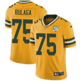 Nike Green Bay Packers #75 Bryan Bulaga Yellow Mens 100th Season Stitched NFL Limited Rush Jersey