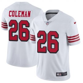 Nike San Francisco 49ers #26 Tevin Coleman White Rush Mens Stitched NFL Vapor Untouchable Limited Jersey