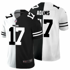 Green Bay Packers #17 Davante Adams Mens Black V White Peace Split Nike Vapor Untouchable Limited NFL Jersey