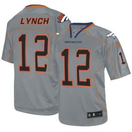 Nike Denver Broncos #12 Paxton Lynch Lights Out Grey Mens Stitched NFL Elite Jersey