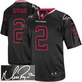 Nike Atlanta Falcons #2 Matt Ryan Lights Out Black Mens Stitched NFL Elite Autographed Jersey